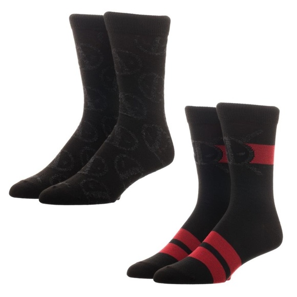 Bioworld Other - Deadpool Metallic Yarn 2 Pairs Socks Set Pack